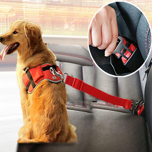 Cinto de Segurança Ajustável para Pet  Proteção para Viagens de Carro