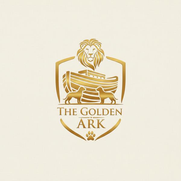 quero uma logo forte marcante cor dourada o fundo não pode ser preto "The Golden Ark"Estilo: Elegante/Premium que se destaque 
